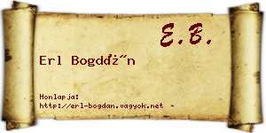 Erl Bogdán névjegykártya